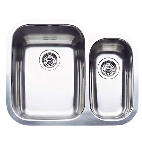 Blanco SUPREME Undermount Stainless Steel 25.75 in. 75/25 Double Bowl Kitchen Sink