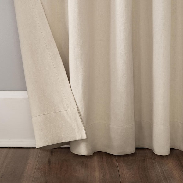 Toyoko Linen Blended Semi-Sheer Back Tab Curtain Pair