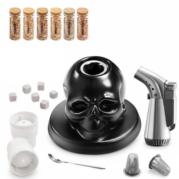 Natural Wood Cocktail Smoker Kit Eco-Friendly Barware for Whiskey Bourbon Old Fashioned Drinks (No Butane)