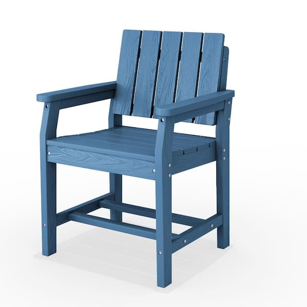 All-Weather HDPE Outdoor Dining Chair-Durable, Fade-Resistant, and Easy-Care Patio Seating in Navy