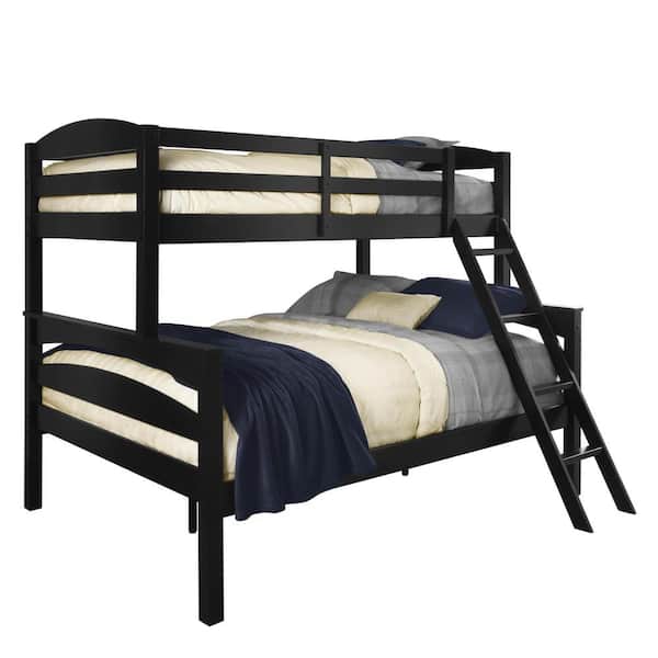 Dorel Living Brady Twin Over Full Black, Black Wood Bunk Beds Twin Over Full