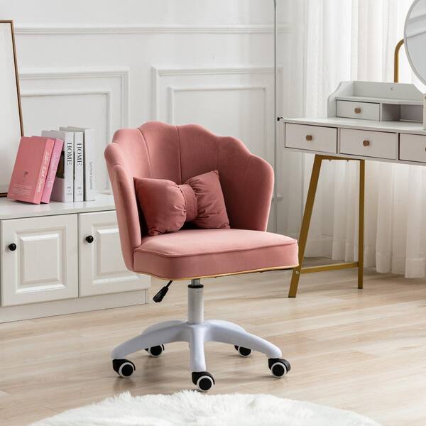 pink velvet dressing chair