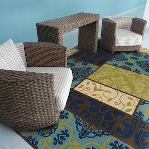 Piccadilly Multi 7 ft. x 10 ft. Outdoor Patio Area Rug