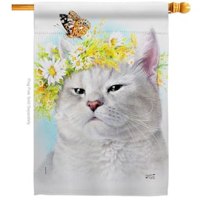 28 in. x 40 in. Garden Kitty Animals House Flag Double-Sided Decorative Vertical Flags