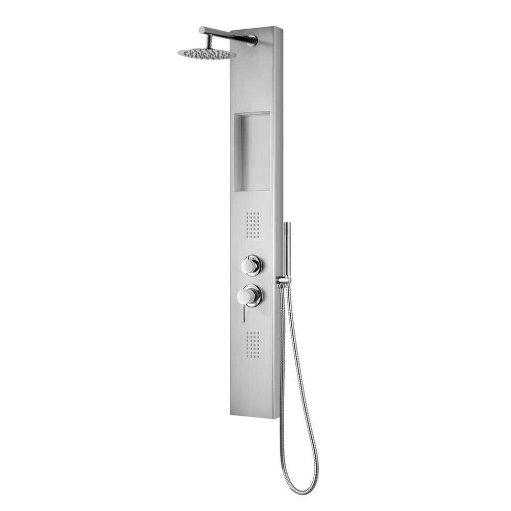 PULSE Showerspas AquaNiche 59 in. 2-Jet 2.5 GPM Shower Panel System ...