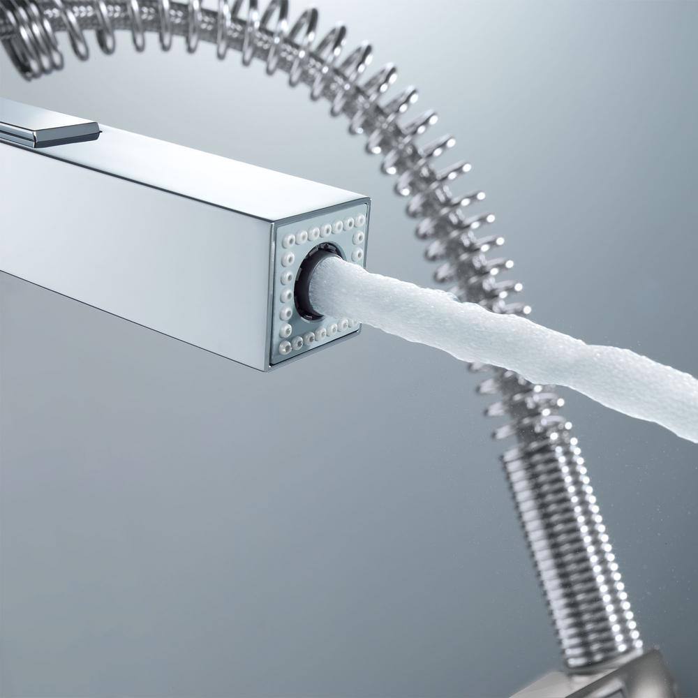 Eurocube Chrome Pull-Out Single Handle Kitchen Faucet
