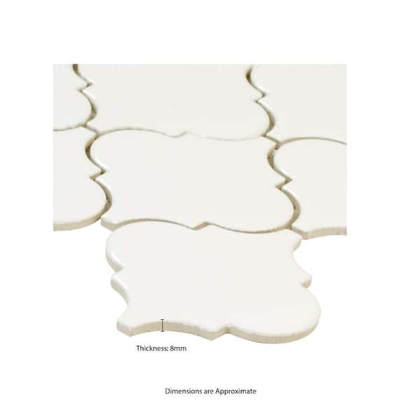 MSI Take Home Tile Sample - Whisper White 4 in. x 4 in. Arabesque
