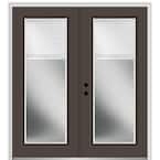 72 in. x 80 in. Internal Blinds Right-Hand Inswing Full Lite Clear Glass Painted Steel Prehung Front Door