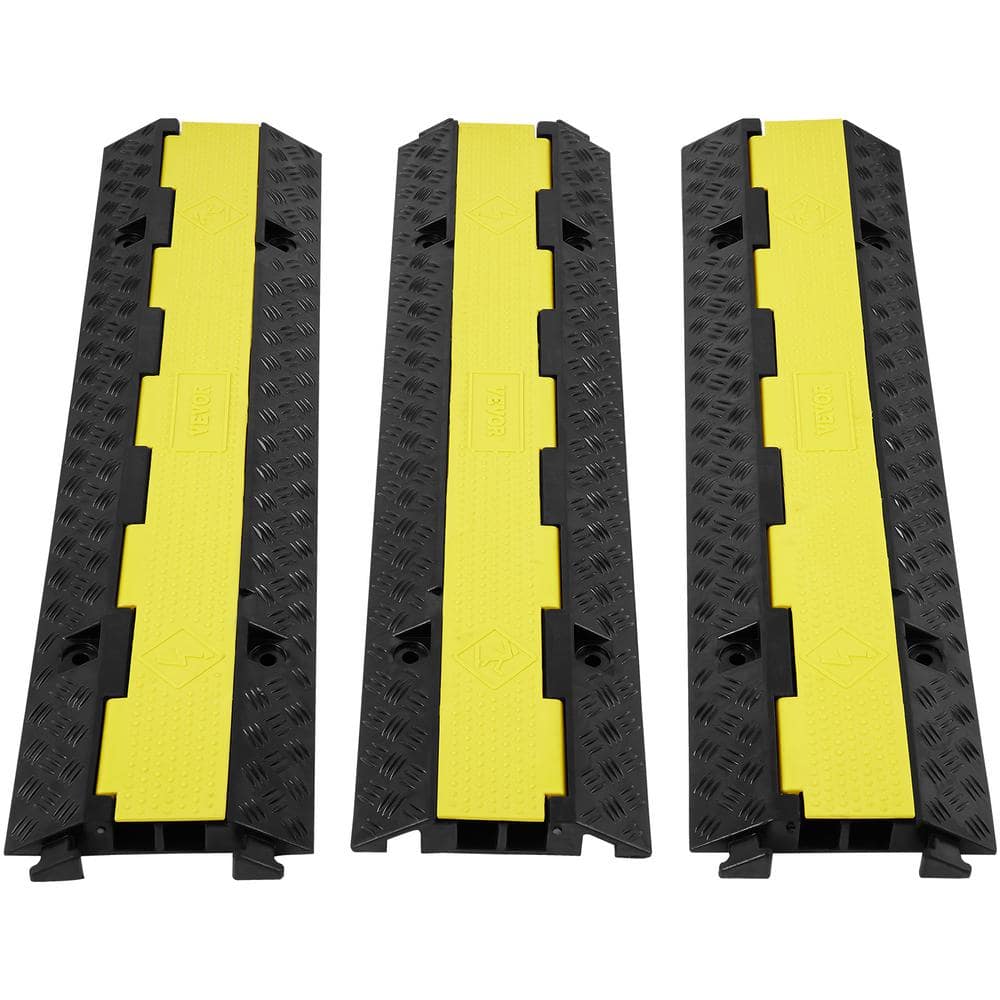 VEVOR Rubber Speed Bump, 2 Pack 2 Channel Speed Bump Hump, 42 Long Modular  Speed Bump Rated 22000 LBS Load Capacity, 40.2 x 11.8 x 2.4 inch Garage