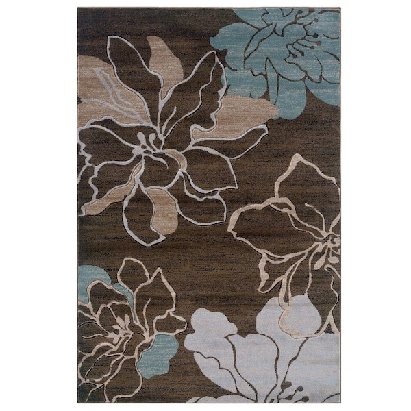 Linon Home Decor Milan Collection Brown, Turquoise And Brown Rugs