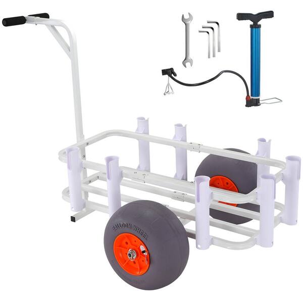 Beach Fishing Cart, 300 lbs. Load, 2 cu ft Capacity, Fish and Marine Cart Steel for Garden Cart