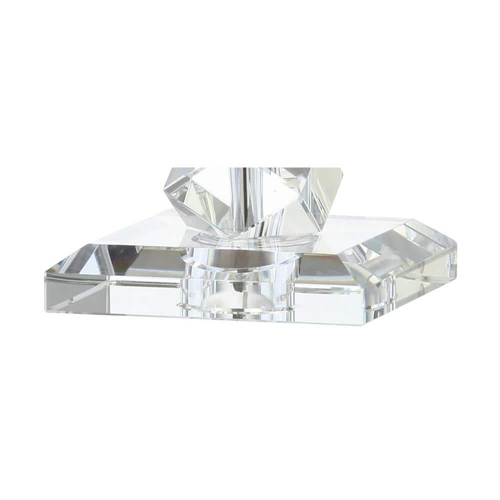 Julia 25.5" Clear Crystal LED Table Lamp with White Shade