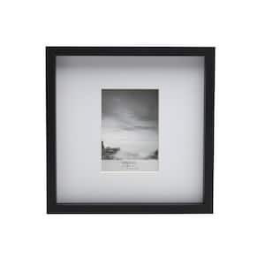 16 x 16 in. Gallery Picture Frame with Mat, 2 mm Beveled Mat, 15 x 15 in. Photo without Mat, 5 x 7 in. Photo-Black