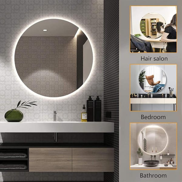 Small Frameless Round, Small Wall Mount Vanity Mirror