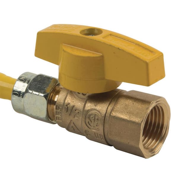 1/2 in. MIP x 3/8 in. Flare x 36 in. Stainless Steel Gas Connector  w/Safety+Plus2 Thermal Excess Flow Valve (33,400 BTU)