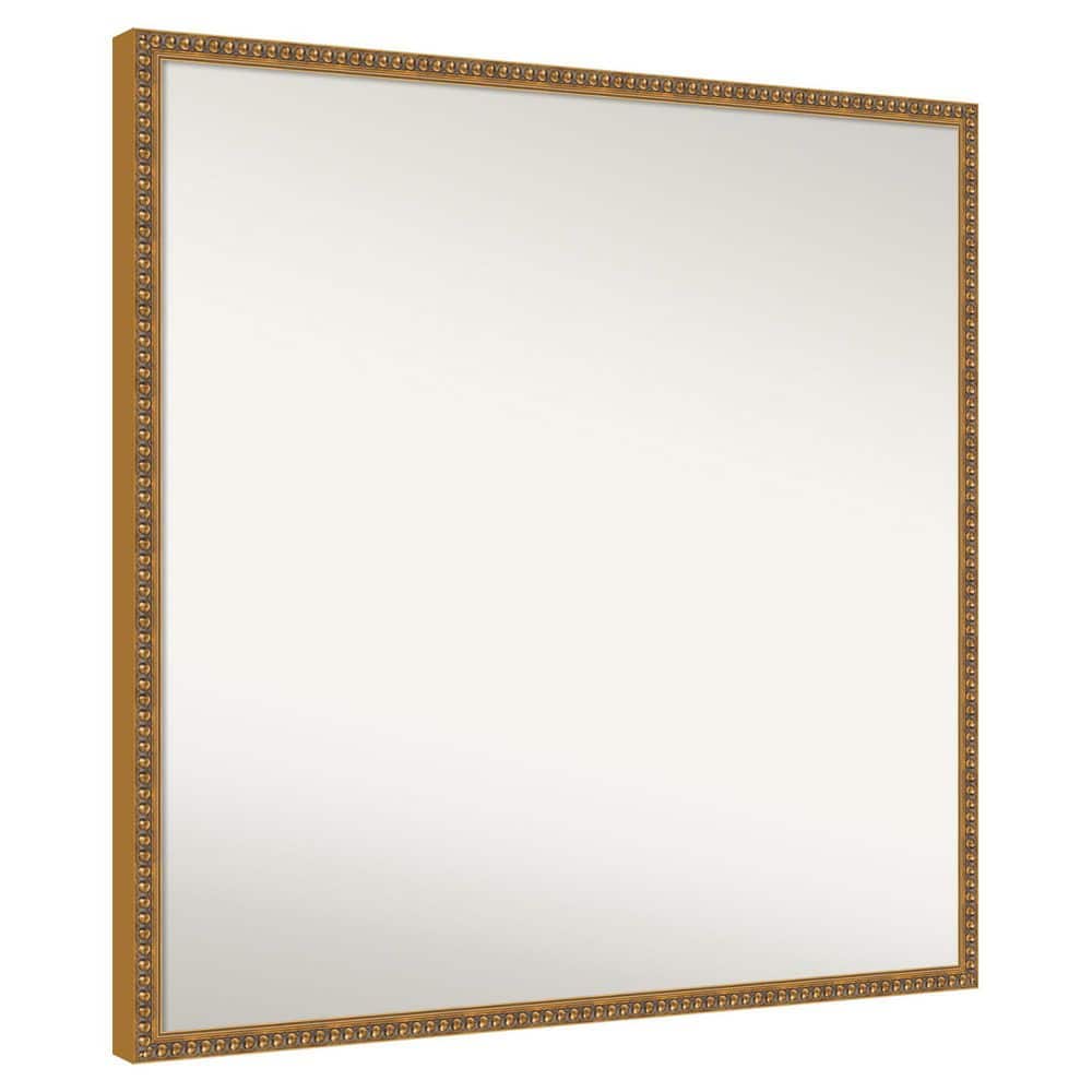 Bradford Bead Gold 27.25 in. x 27.25 in. Non-Beveled Traditional Rectangle Wood Framed Bathroom Wall Mirror price history on PriceWatchPro