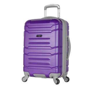 Denmark 21 in. Purple Expandable Carry-On Spinner with Hidden Compartment