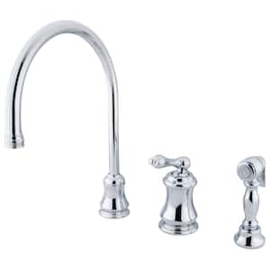 Restoration Single-Handle Standard Kitchen Faucet with Side Sprayer in Polished Chrome