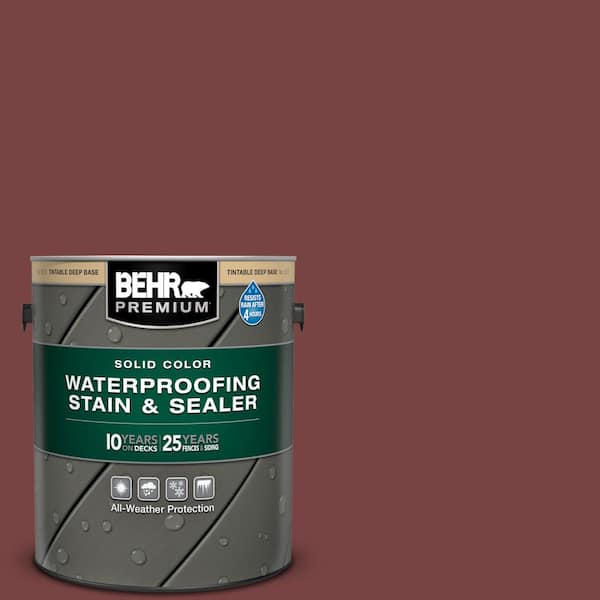 BEHR PREMIUM 1 gal. #PFC-04 Tile Red Solid Color Waterproofing Exterior Wood Stain and Sealer