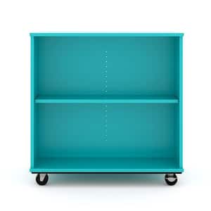 36 in. W x 36 in. H, Ocean, Open Double Sided Mobile Storage Locker Nursery Classroom Bookcase, Adjustable Shelves