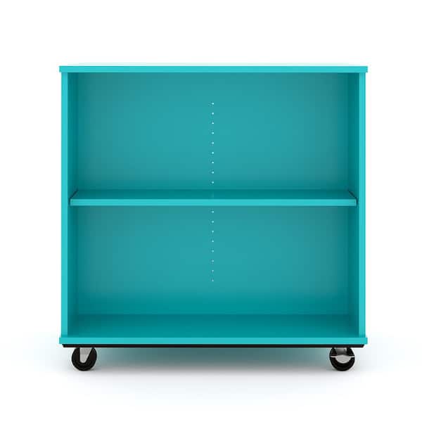 TOT MATE 36 in. W x 36 in. H, Ocean, Open Double Sided Mobile Storage Locker Nursery Classroom Bookcase, Adjustable Shelves