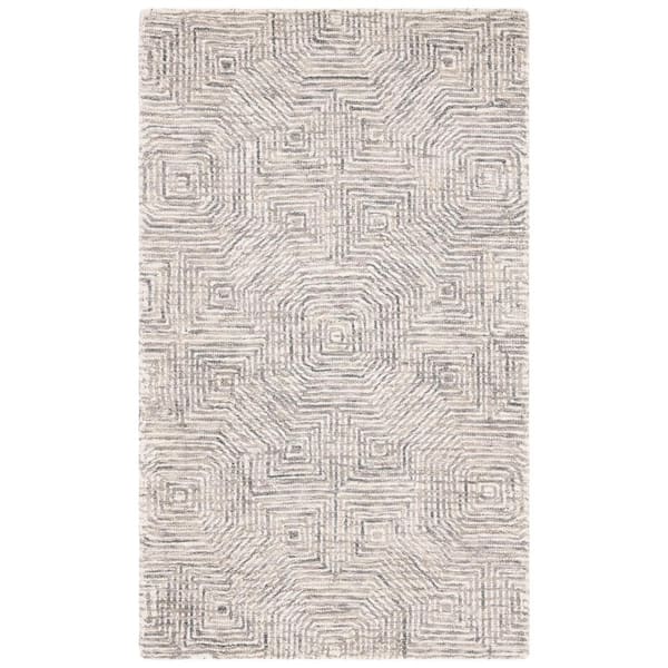 SAFAVIEH Aspen Gray/Beige 2 ft. x 3 ft. Distressed Geometric Area Rug