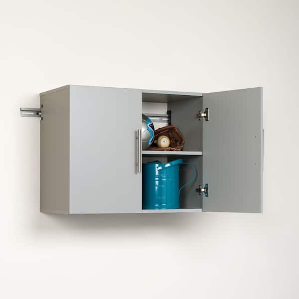 HangUps Collection Wood 1-Shelf Wall Mounted Garage Cabinet in Black and Grey (30 in. W x 24 in. H x 16 in. D)