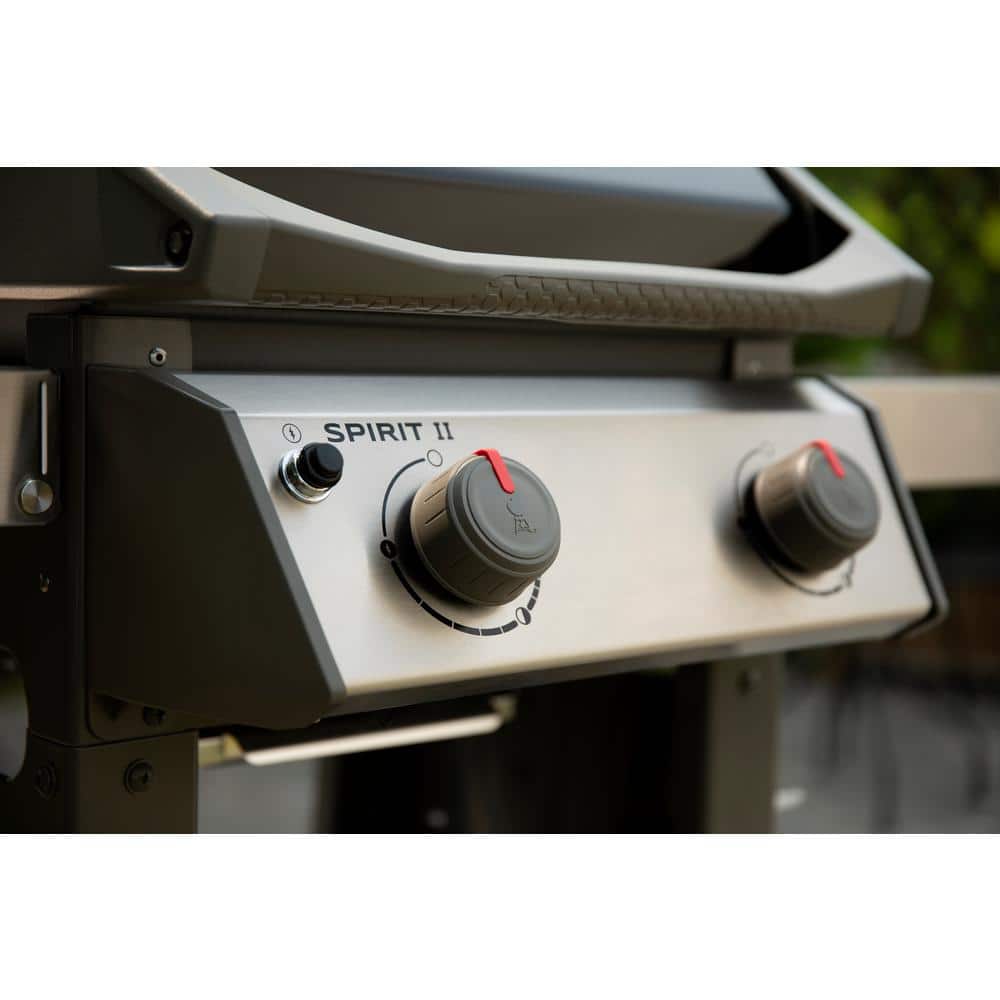 Black 2-Burner Liquid Propane Grill with Porcelain Coated Cast Iron Grates
