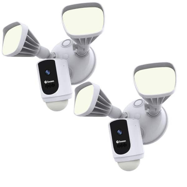 Swann Outdoor Wi-Fi Camera with Motion Activated Floodlight, White (2-Pack)