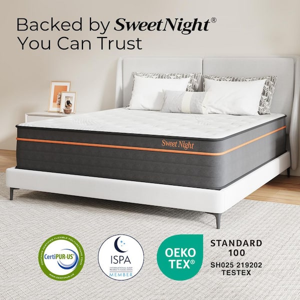 Comfort King Medium Memory Foam Hybrid Individually Wrapped Innerspring 16 in. Bed-in-a-Box Mattress