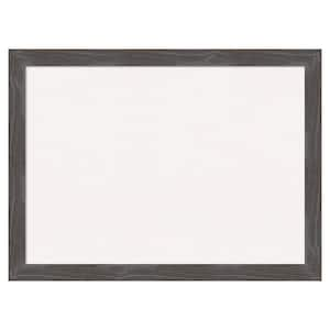 Woodridge Rustic Grey Wood White Corkboard 31 in. x 23 in. Bulletin Board Memo Board