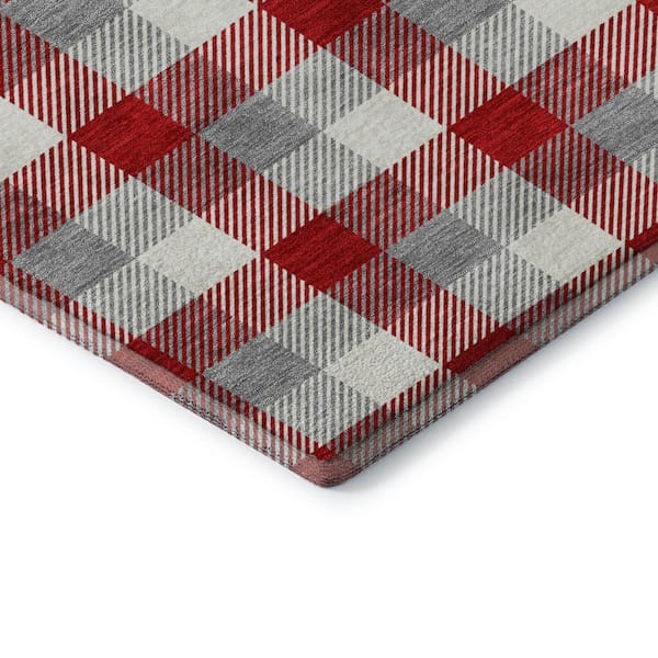 Mayfield Premium Machine Washable Abstract AMF1053 Red 8 ft. x 10 ft. Area Rug