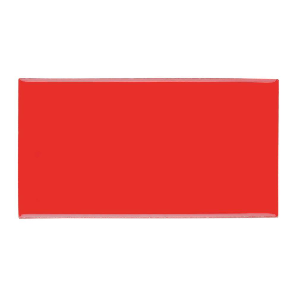 Restore Red 4 in. x 4 in. Glazed Ceramic Mosaic Sample Tile