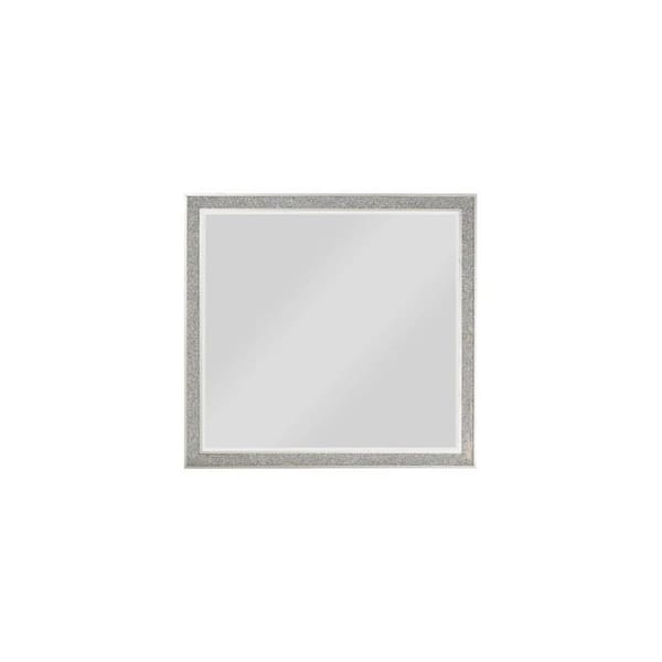 HomeRoots 38 in. W x 36 in. H Wood Silver Dresser Mirror