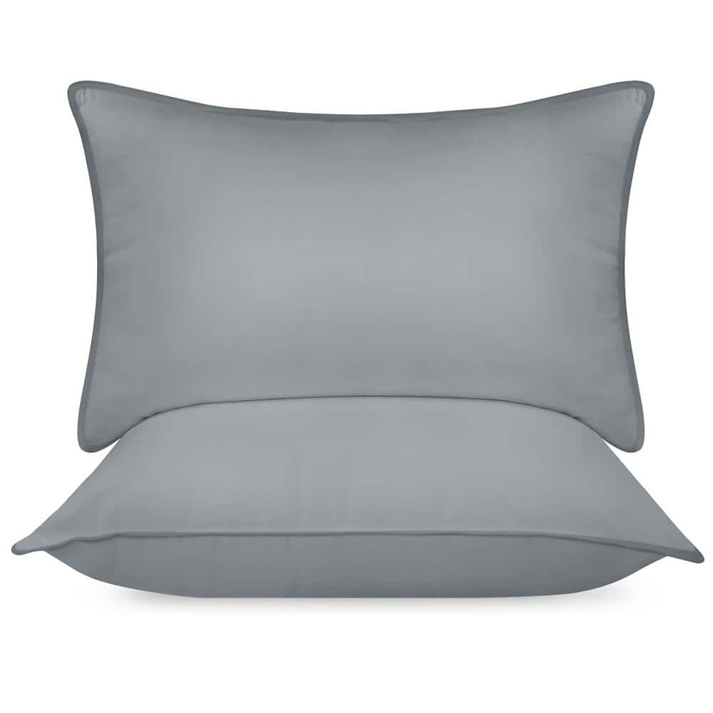 Bedding Bed Cooling Pillows for Sleeping (Grey), Standard Size, (Set of 2)
