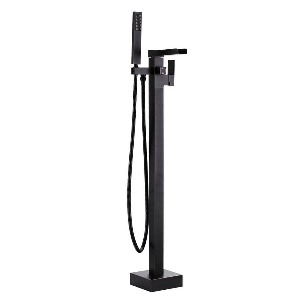 Brass Single-Handle Claw Foot Freestanding Tub Faucet with Waterfall Spout and Hand Shower in Oil Rubbed Bronze price history on PriceWatchPro
