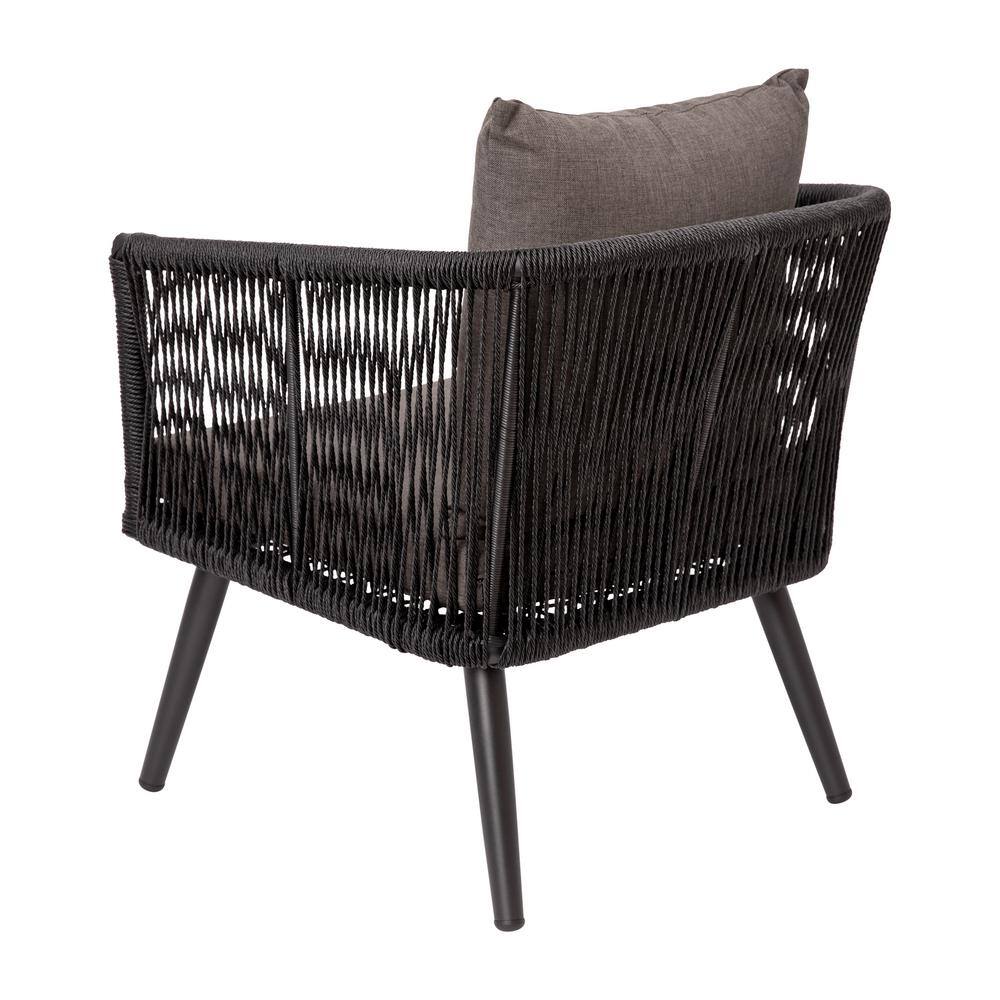 Kierra Black and Gray Metal 4-Piece Patio Conversation Set