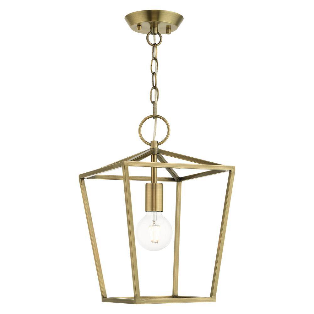 Devone 1 Light Antique Brass Convertible Pendant