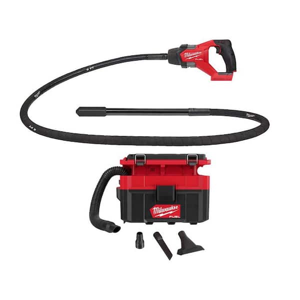 Milwaukee M18 FUEL 18-Volt Lithium-Ion Brushless Cordless 8 ft. Concrete Pencil Vibrator (Tool-Only) w/FUEL PACKOUT Wet/Dry Vacuum