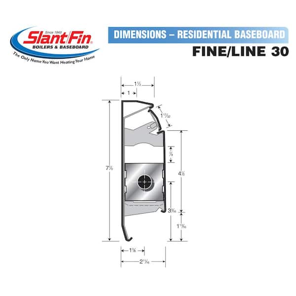 Slant/Fin 30 8 ft Hydronic Baseboard Heating Enclosure Only in Nu-White 