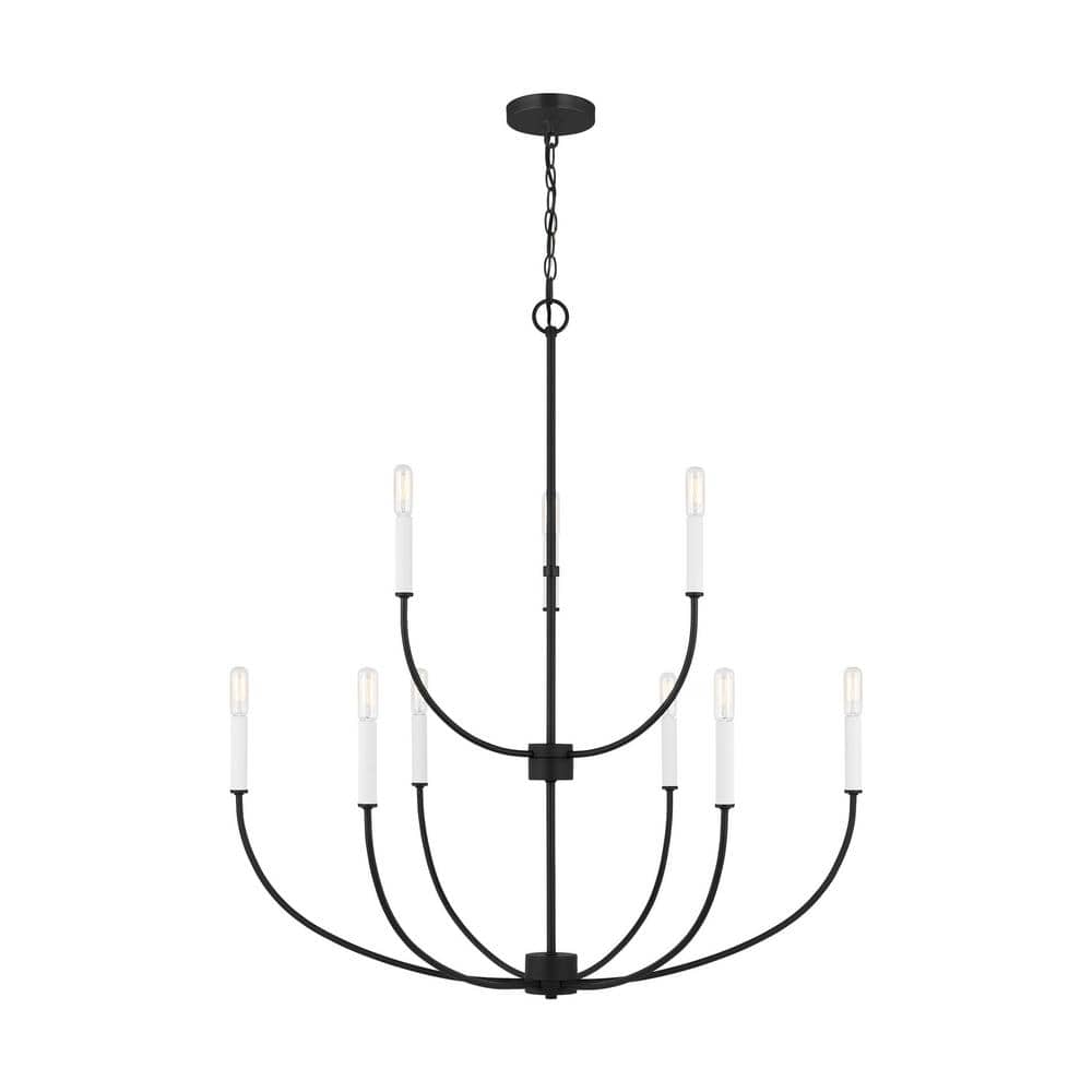 Midnight Black 9-Light Candle Chandelier