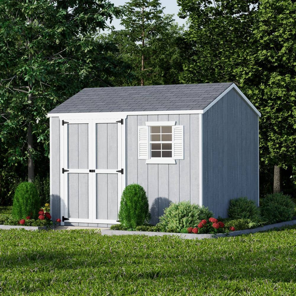 8' x 10' Brown Workshop Shed Kit with Shelving and Windows