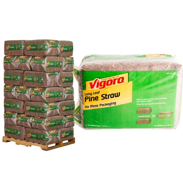 Vigoro 3,500 sq. ft. Bagged Long Leaf Pine Needle Mulch Pallet, 35