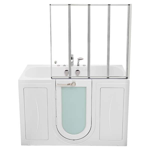 Ella Aegis 44 in. W x 42 in. H Framed Sliding Walk In Tub Shower Door in Chrome without Handle