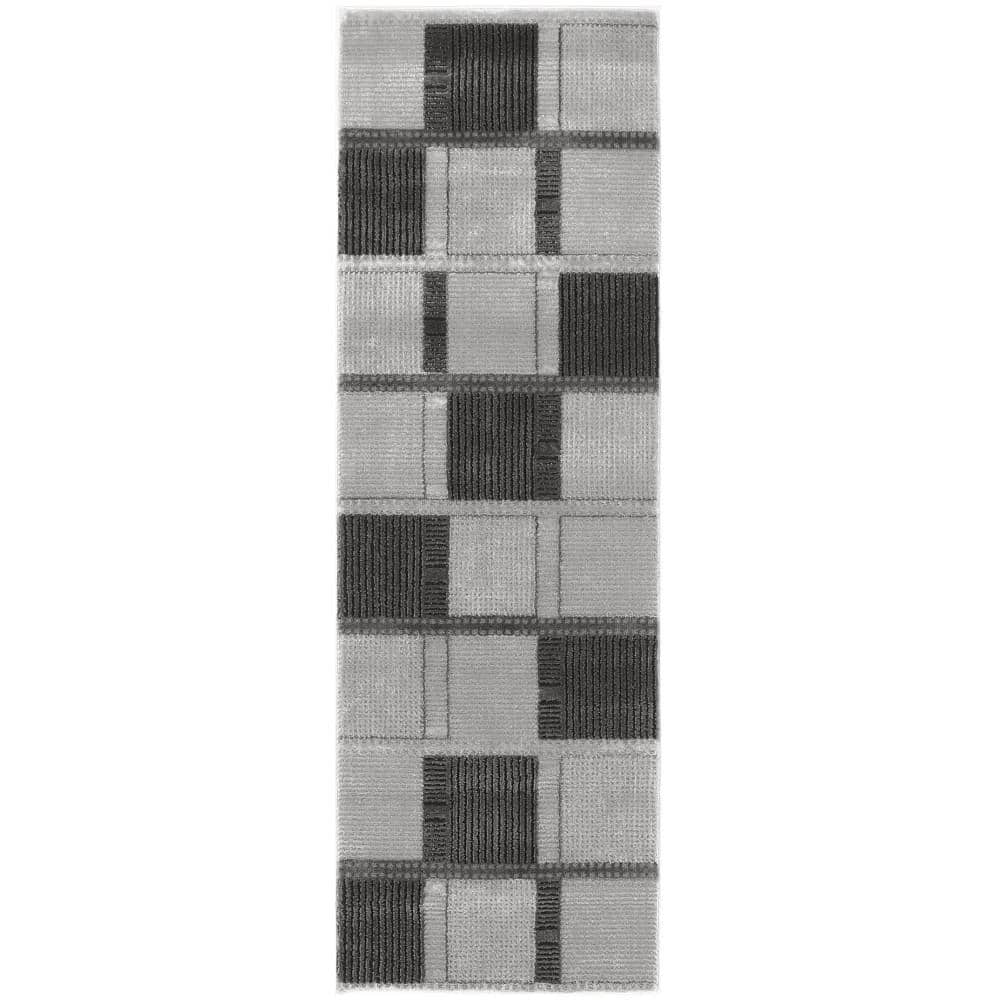 Nordic Grey Black 2 ft. x 6 ft. All-over design Contemporary Runner Area Rug price history on PriceWatchPro