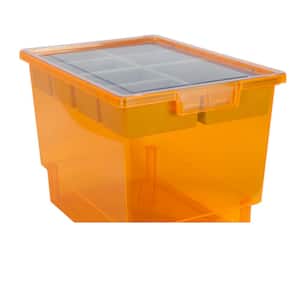 Bin/ Tote/ Tray Divider Kit - Triple Depth 12" Bin in Neon Orange - 1 pack