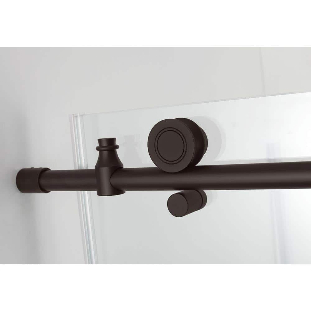 Coraline XL Frameless Clear Glass Bronze Sliding Shower Enclosure