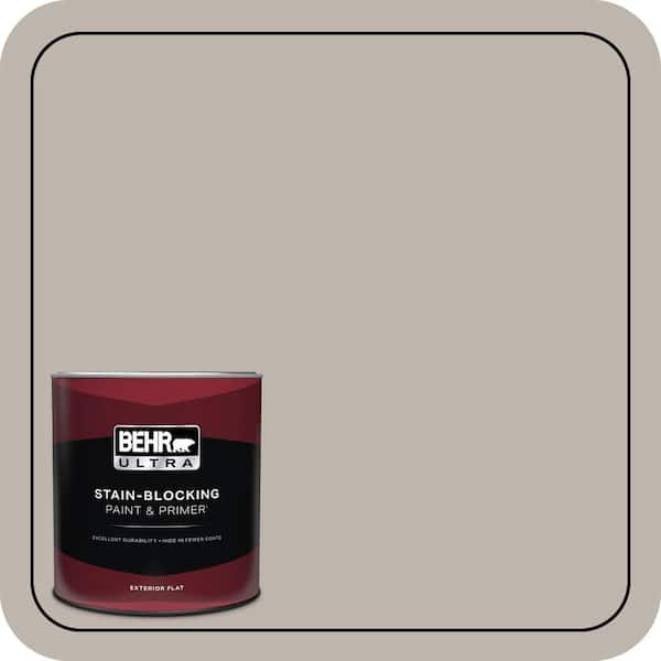 BEHR ULTRA 1 qt. #PPU18-12 Graceful Gray Flat Exterior Paint & Primer