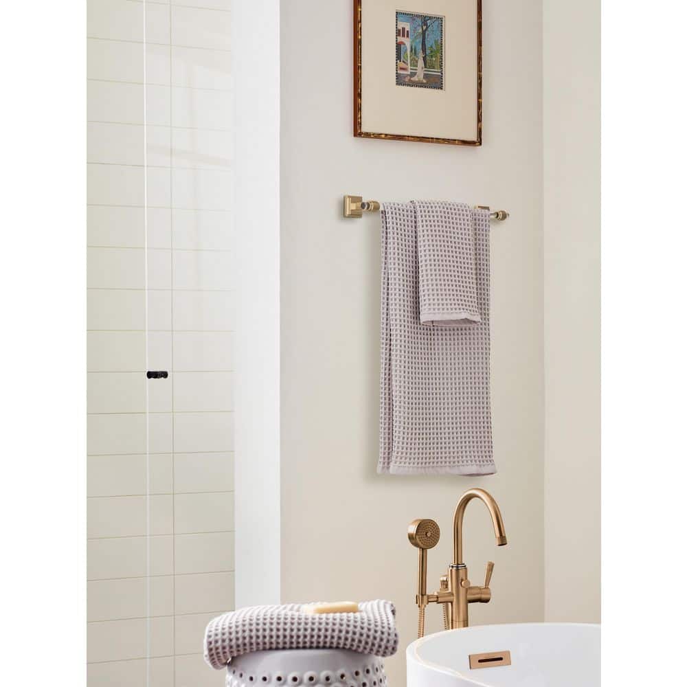Clear and Champagne Bronze 18" Wall Mounted Towel Bar