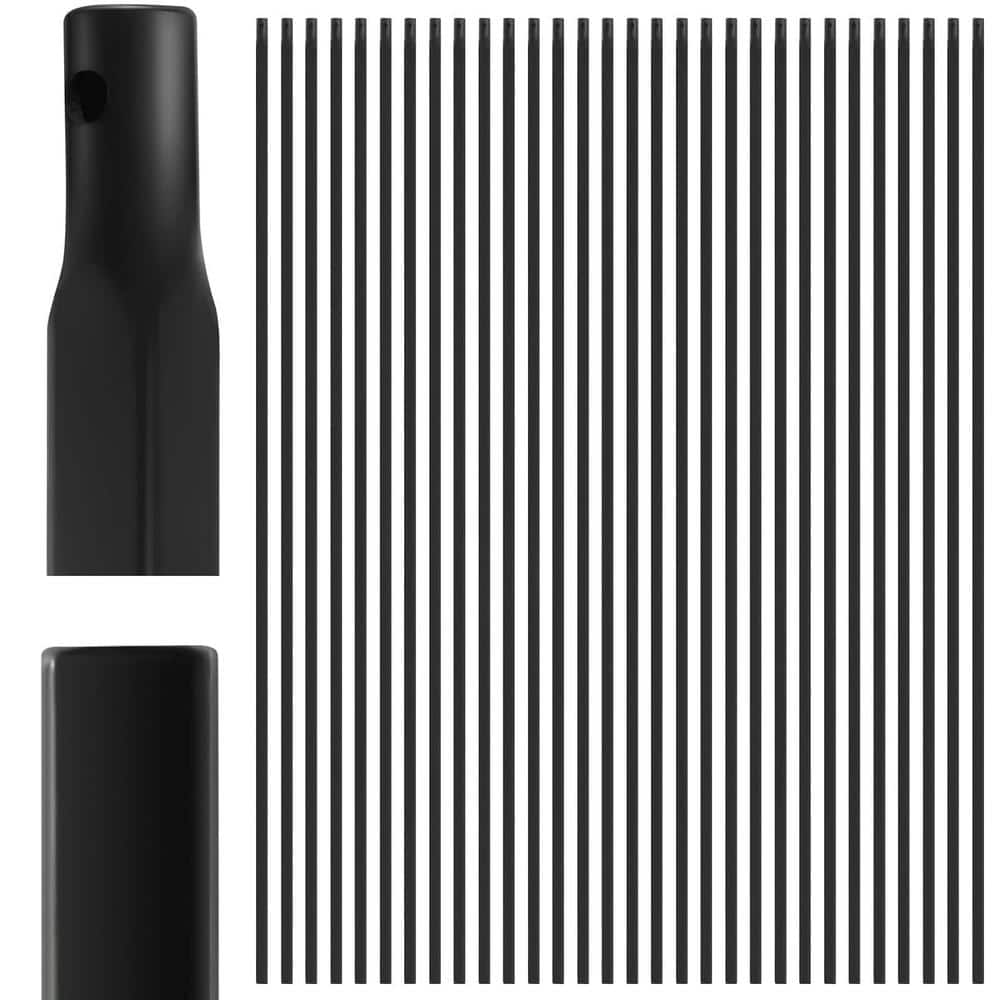 44 in. x 1 in. Wrought Iron Plain Hollow Iron Spindles Deck Balusters in Black-(100-Pack) price history on PriceWatchPro